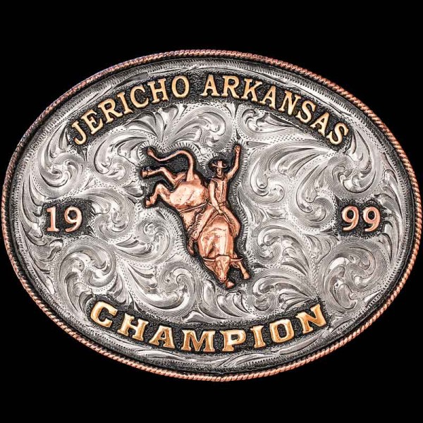 YeeHaw! The Springdale Belt Buckle is a classic oval cowboy buckle; perfect for any rodeo, event or western outfit. Don't be mislead by the bull rider figure; every of our buckles is fully customizable!